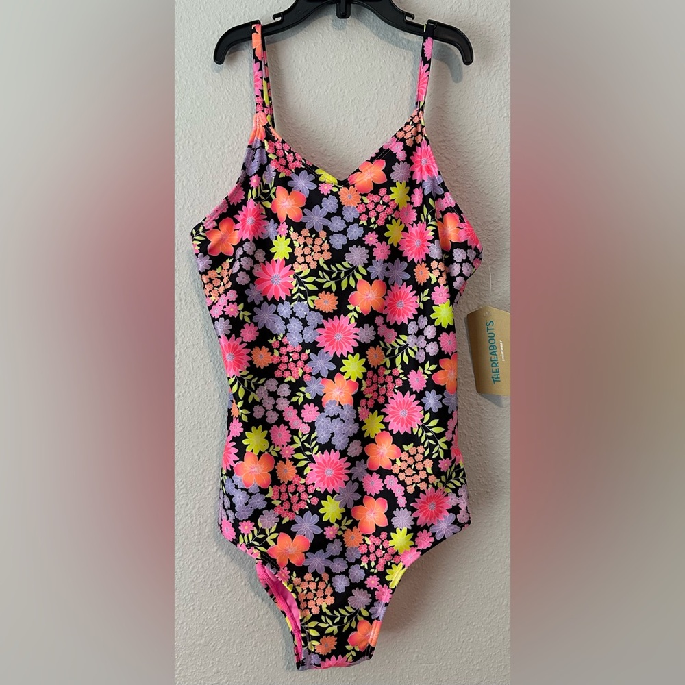 Thereabouts Girls Sweet Daisy One Piece Swimsuit NWT Size M 10/12